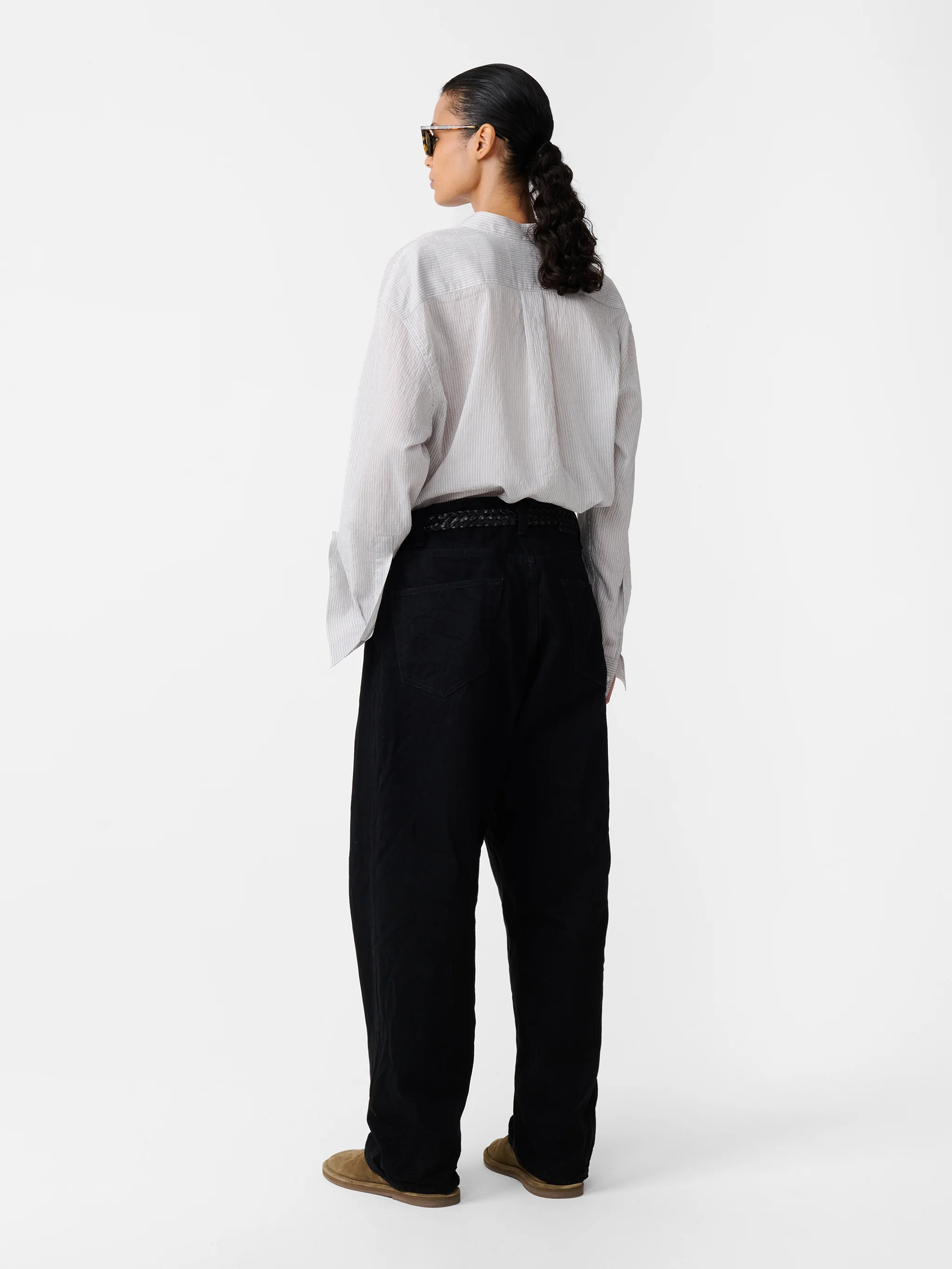Seb Crinkle Straight Leg Denim Pant in Black - Image 8
