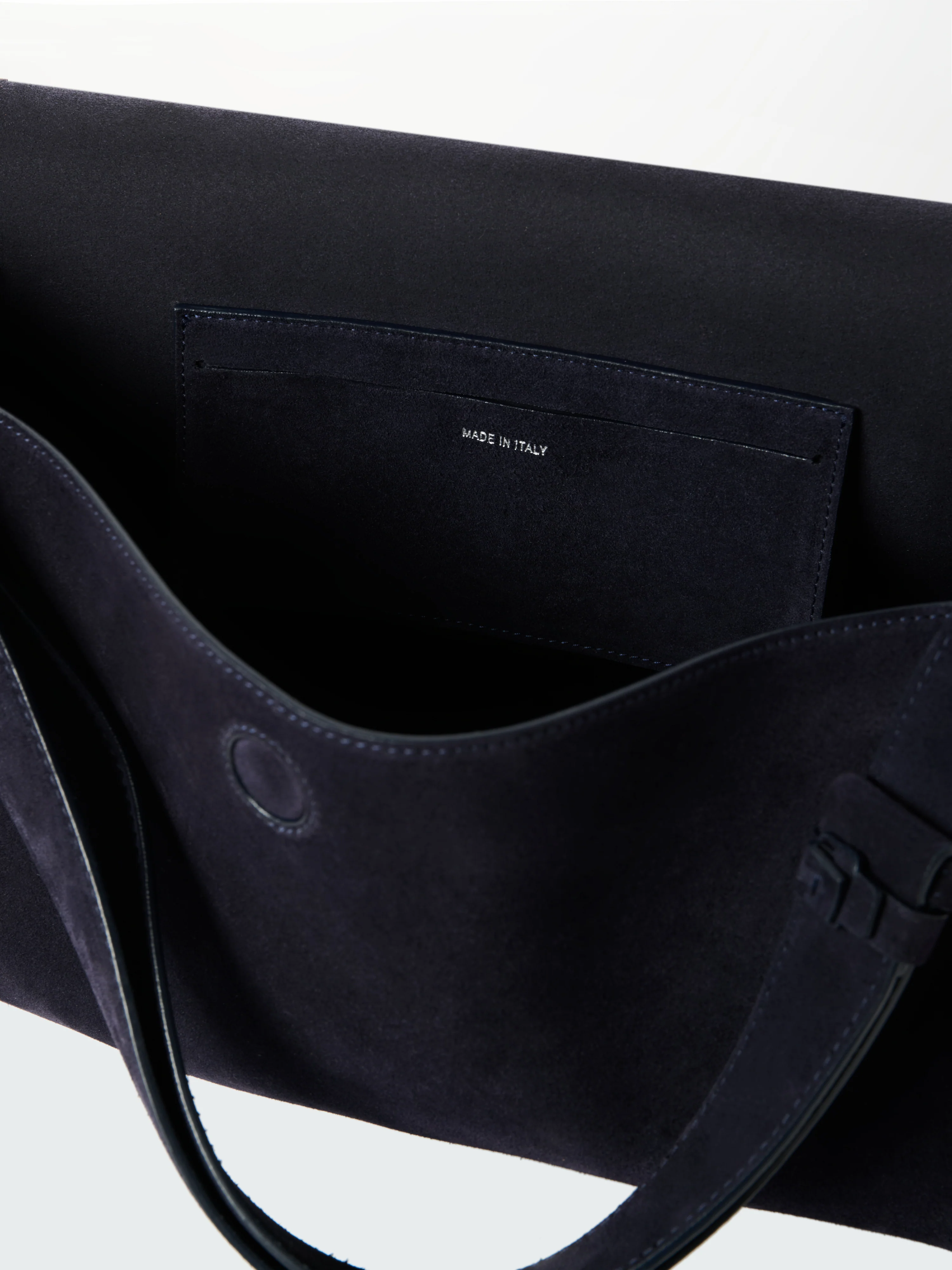 Shiboru Suede Bag in Darkest Navy - Image 9