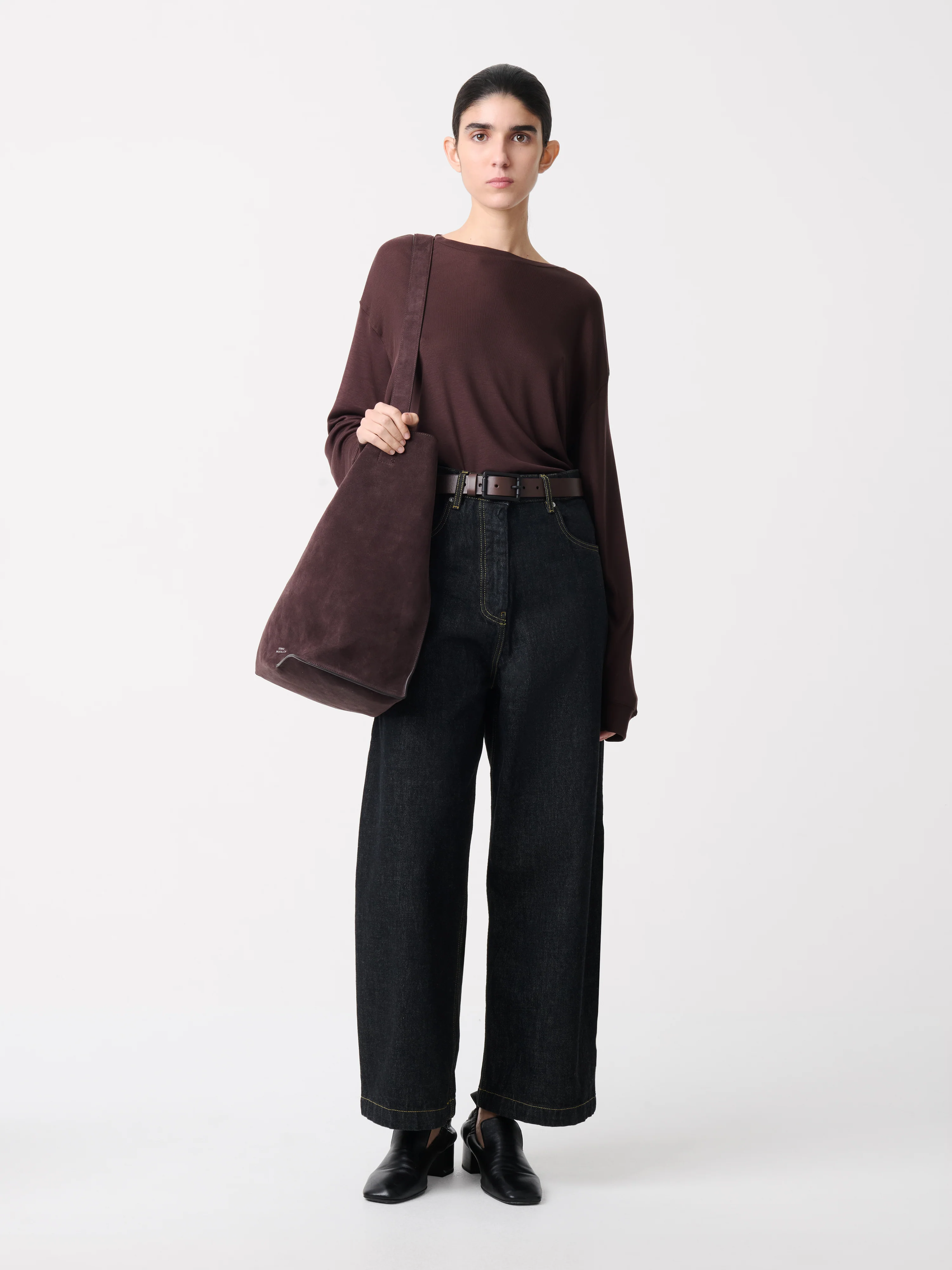 Simmons Lyocell T-shirt in Chocolate Brown - Image 2