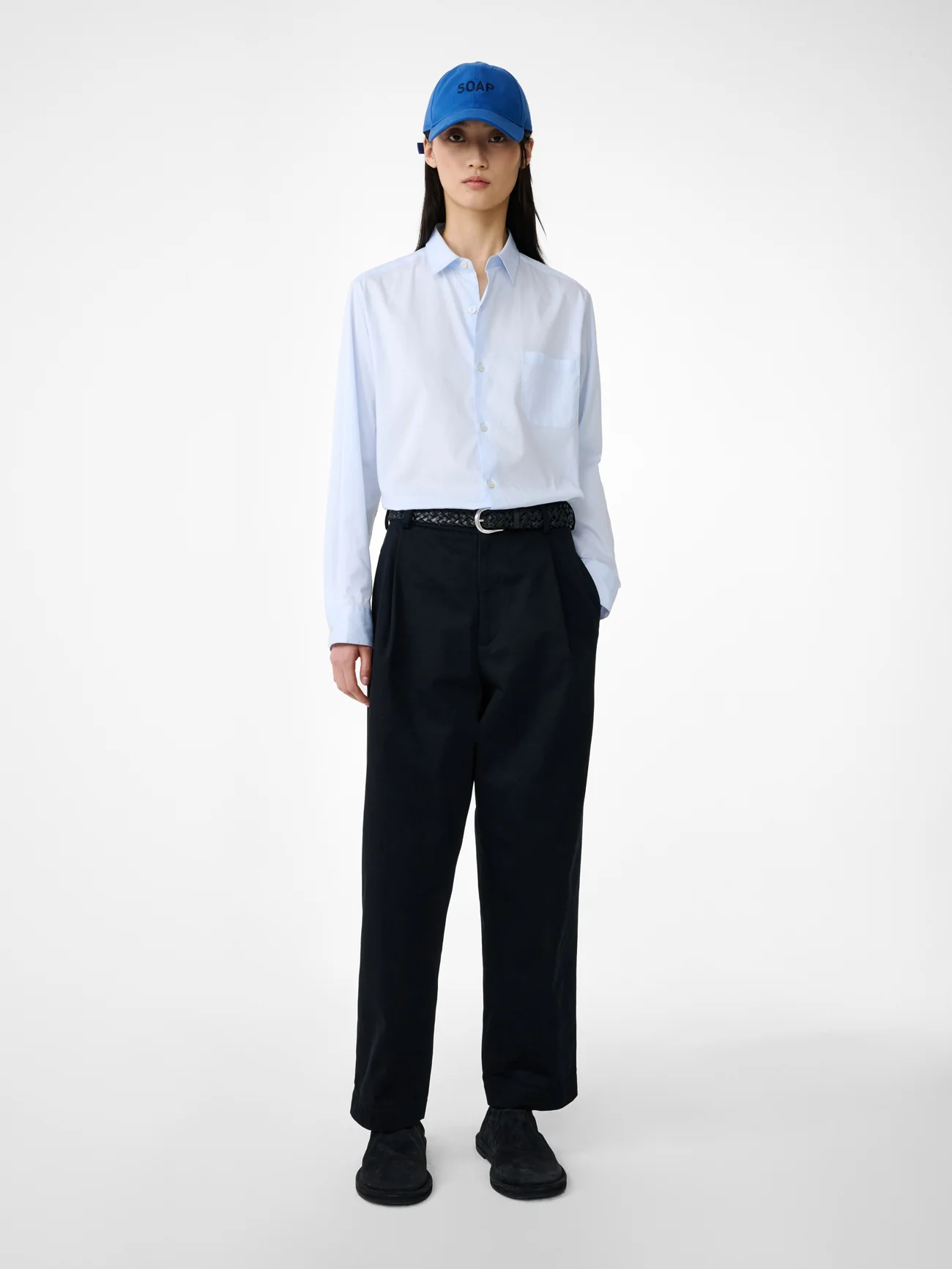 SN x PERFUMER H Cologne Pleated Pant in Dark Navy - Image 2