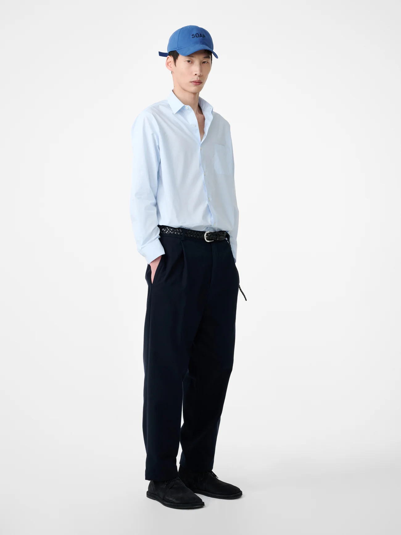 SN x PERFUMER H Cologne Pleated Pant in Dark Navy - Image 3