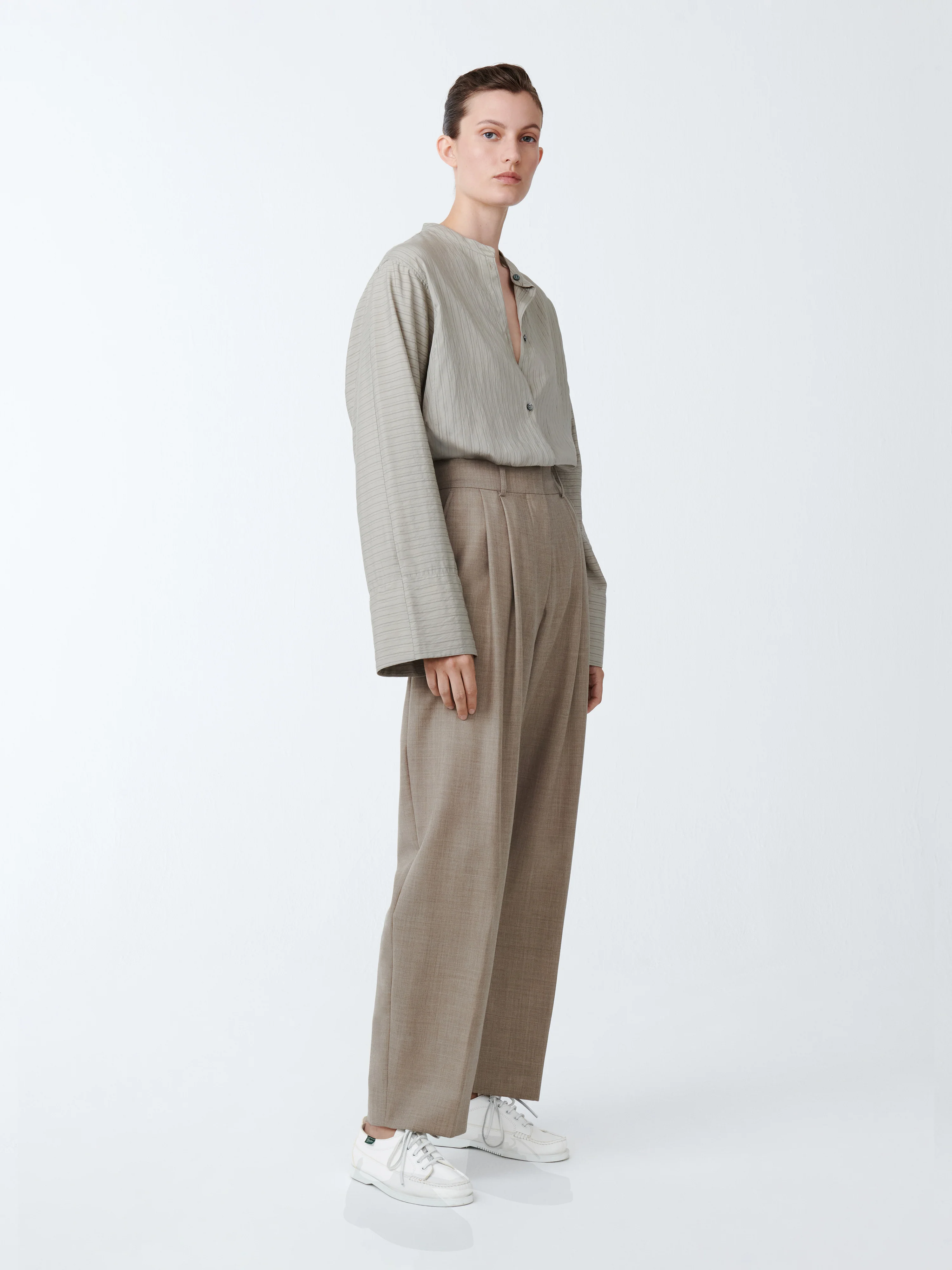 Sperro Tropical Wool Pant in Straw Melange - Image 2