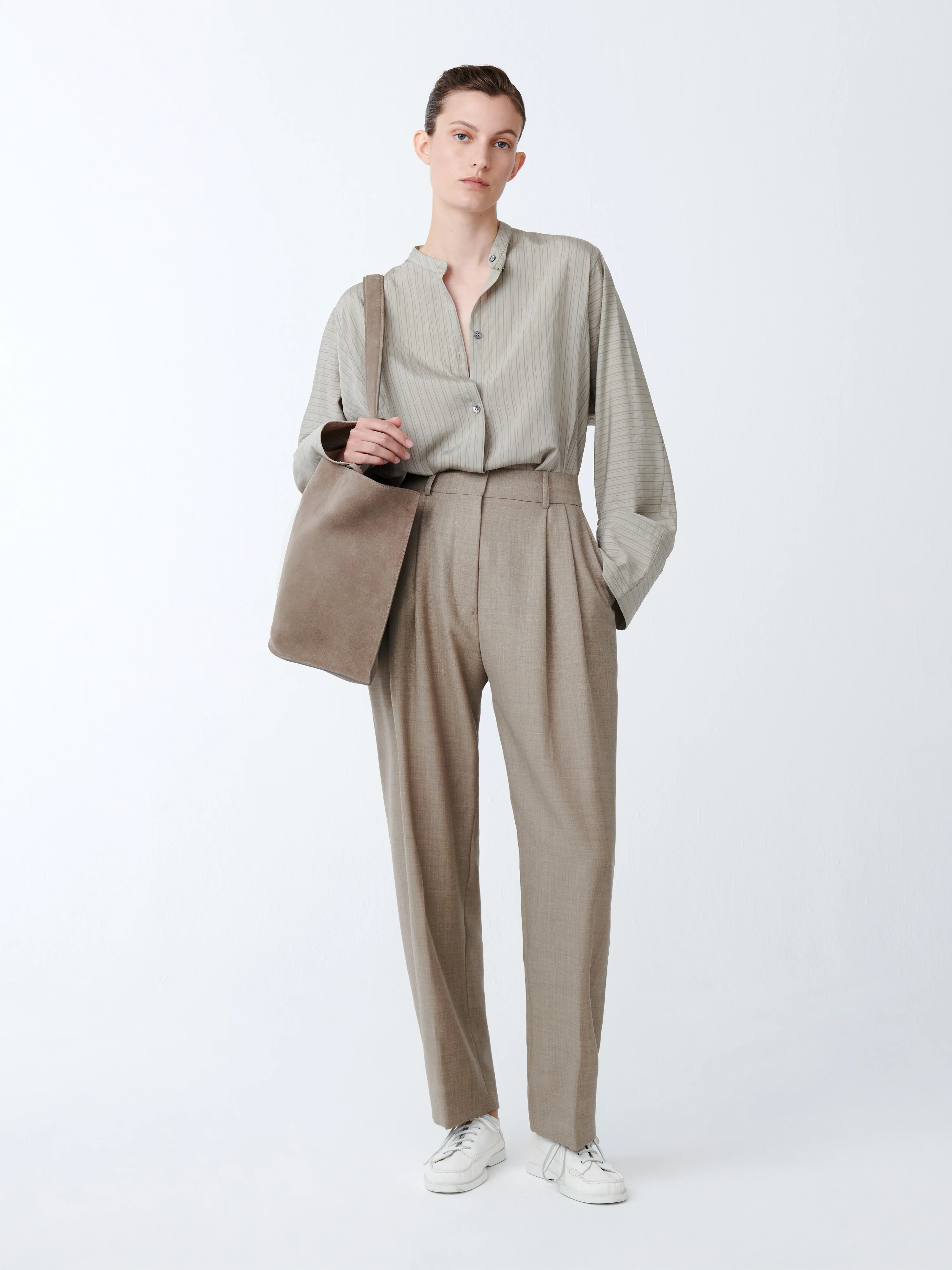 Sperro Tropical Wool Pant in Straw Melange - Image 4