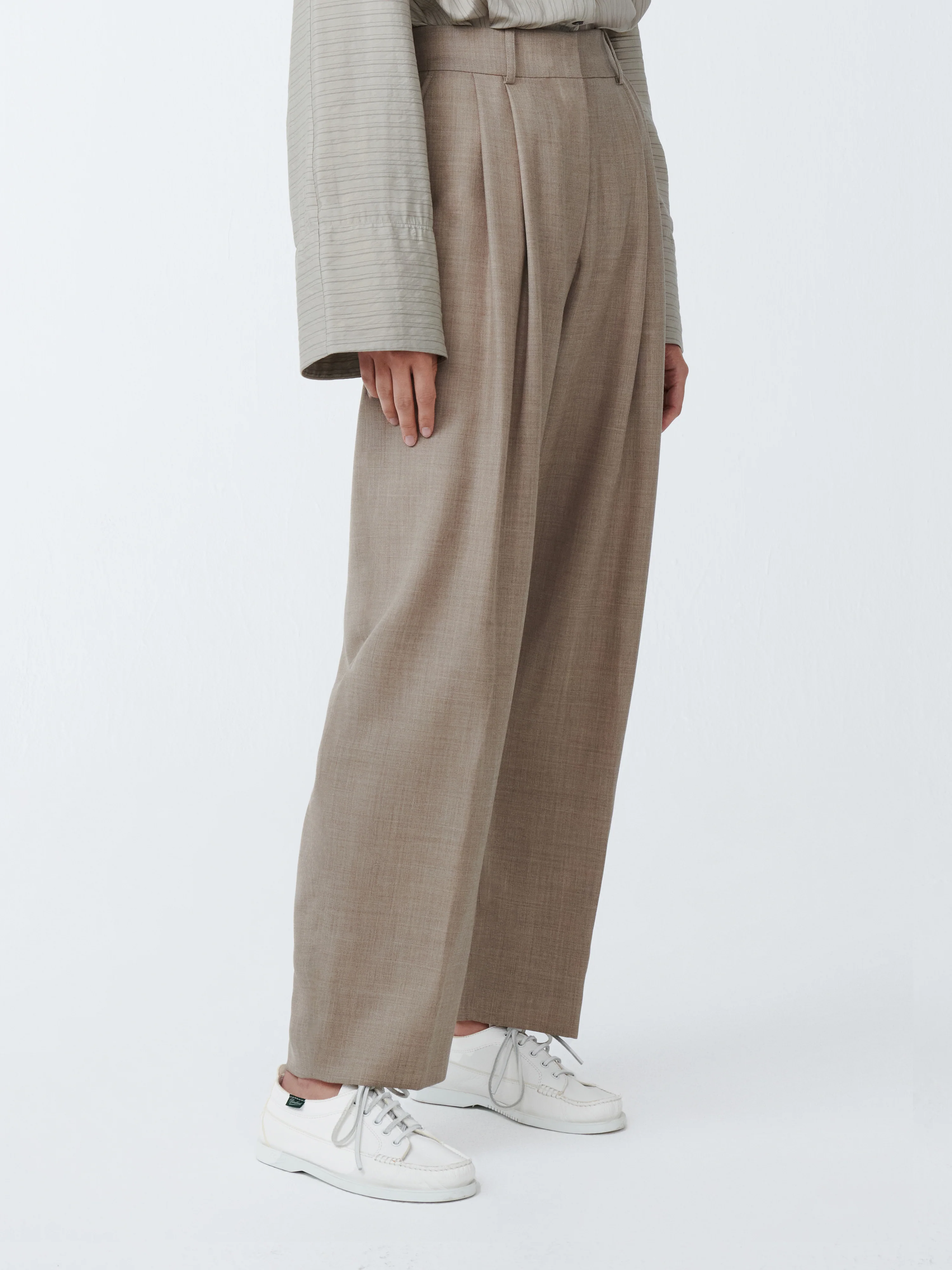 Sperro Tropical Wool Pant in Straw Melange - Image 5