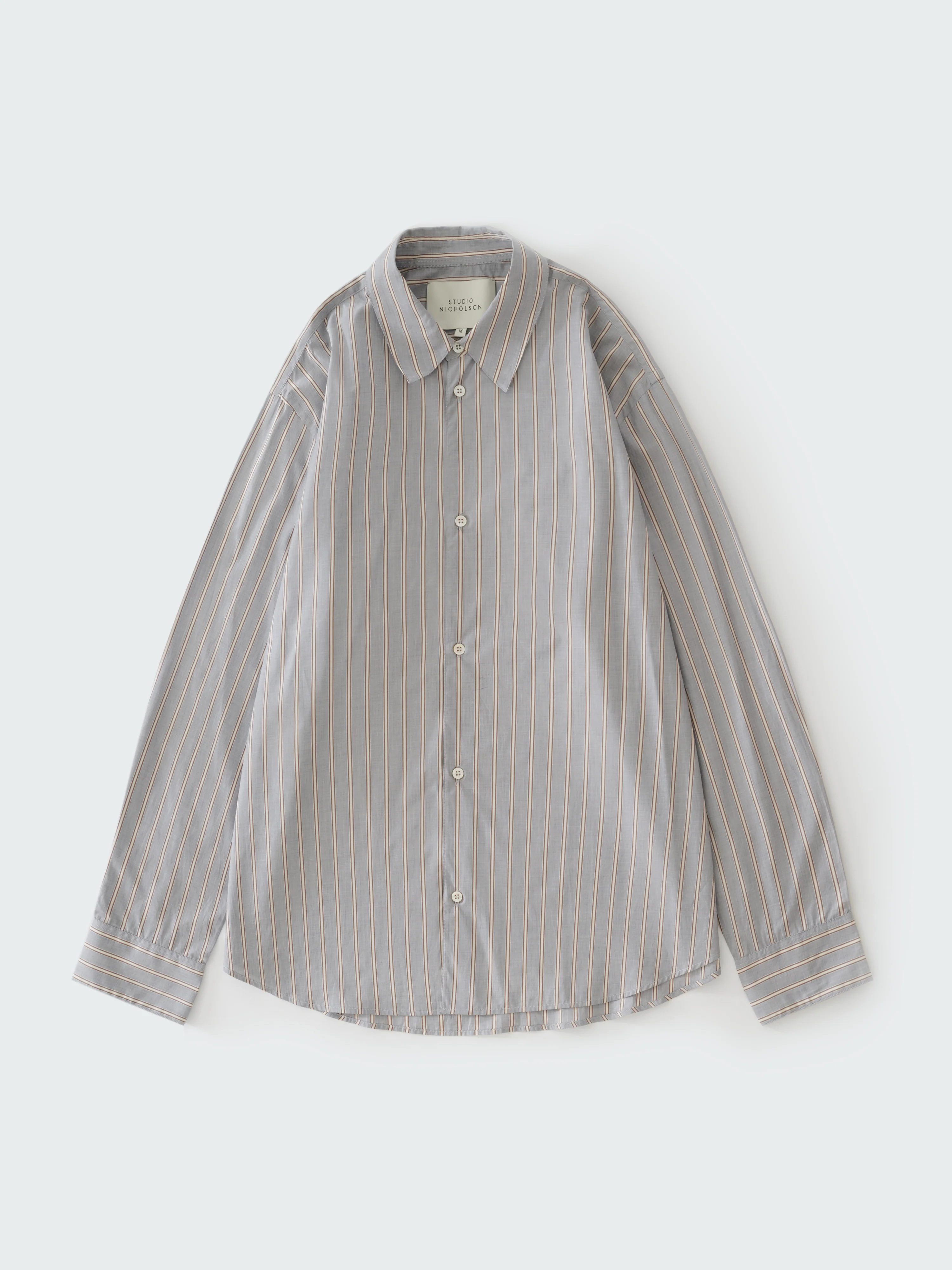 View Shirt in Grey / Brown Stripe - Image 8
