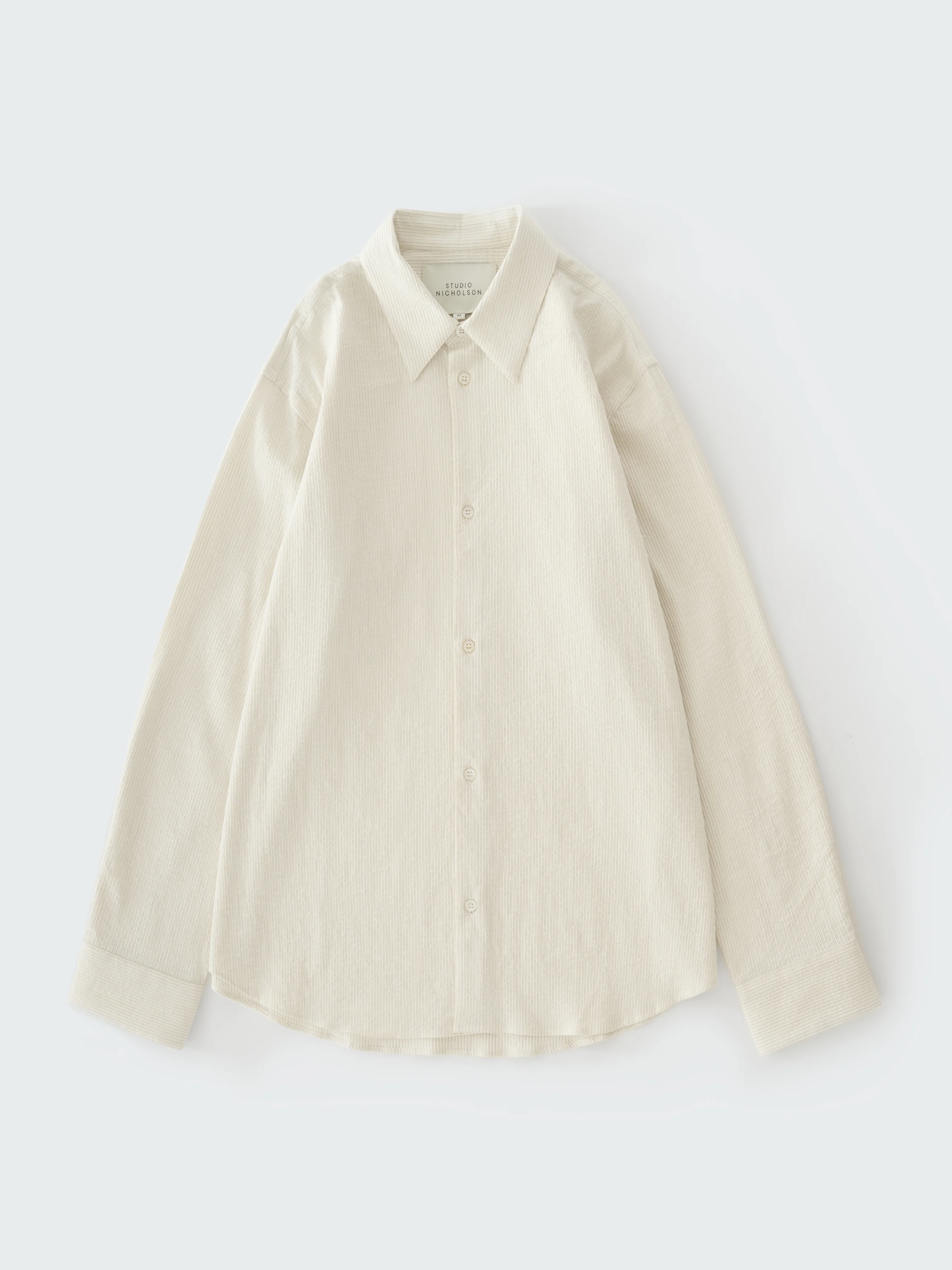 View Shirt in Parchment / Black Stripe - Image 7