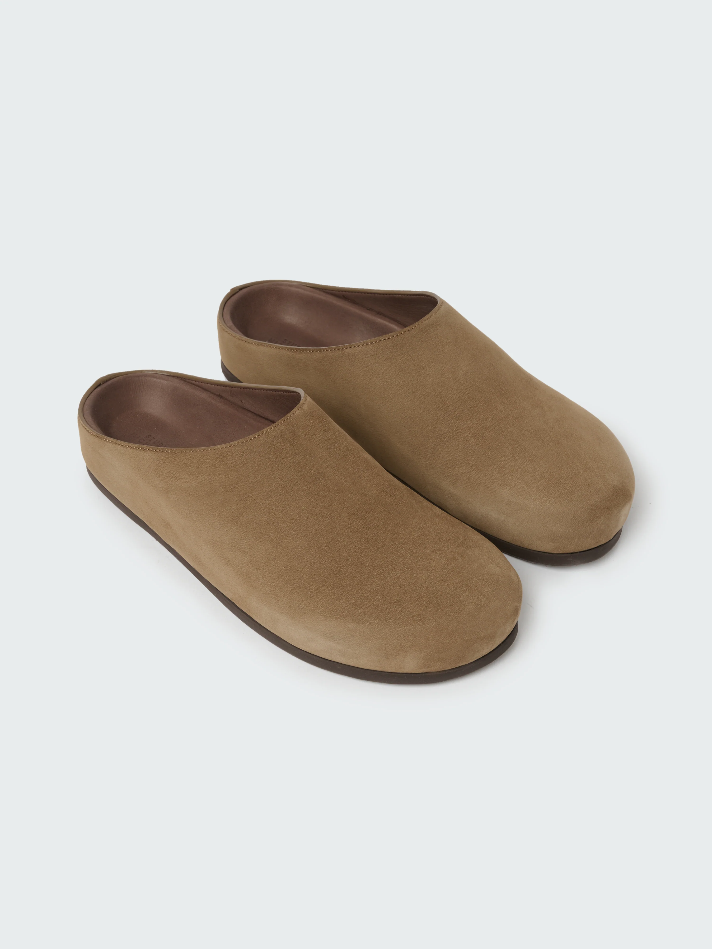 Women's Wearing Nabuk Clog in Taupe - Image 5