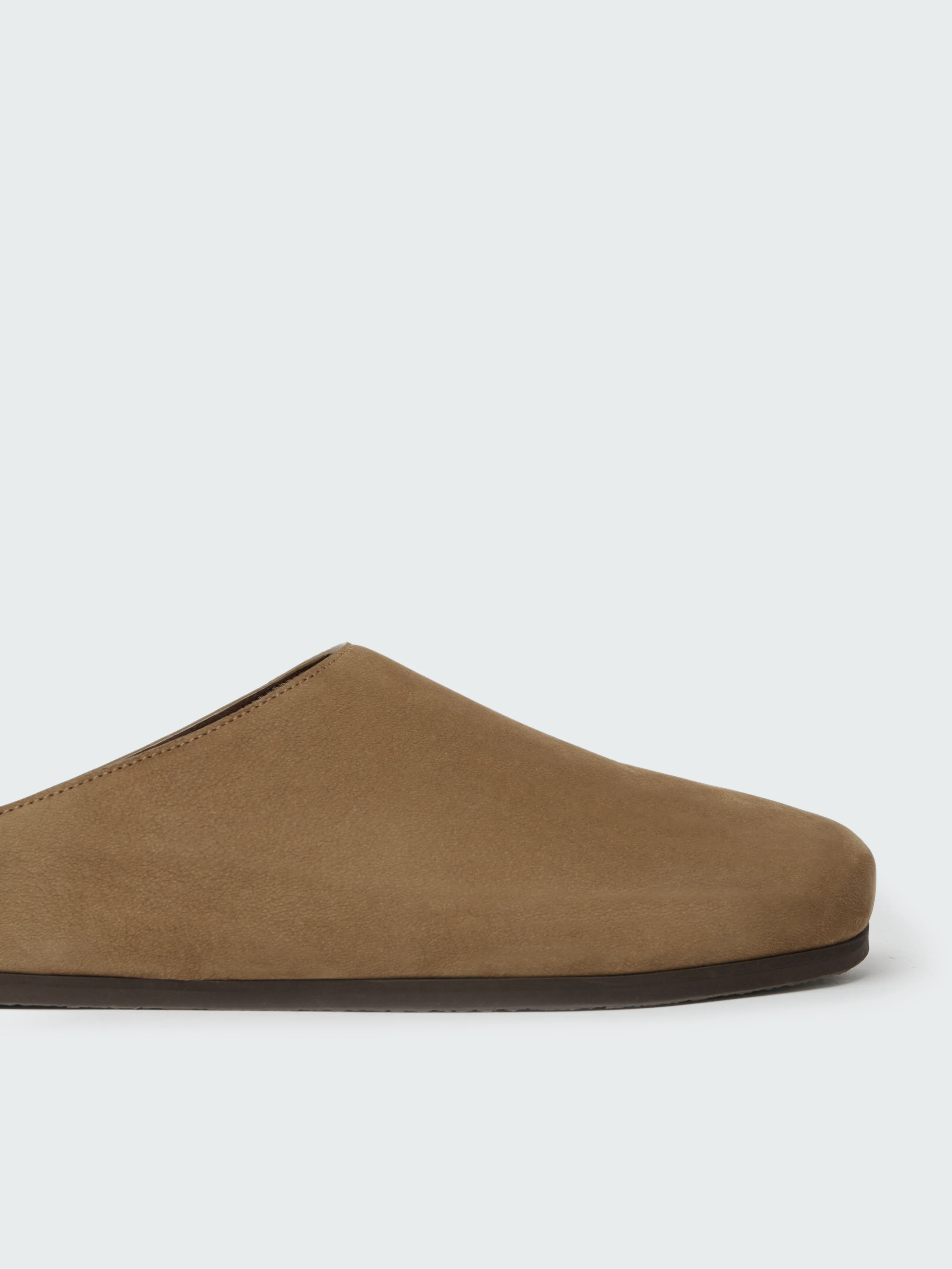 Women's Wearing Nabuk Clog in Taupe - Image 6