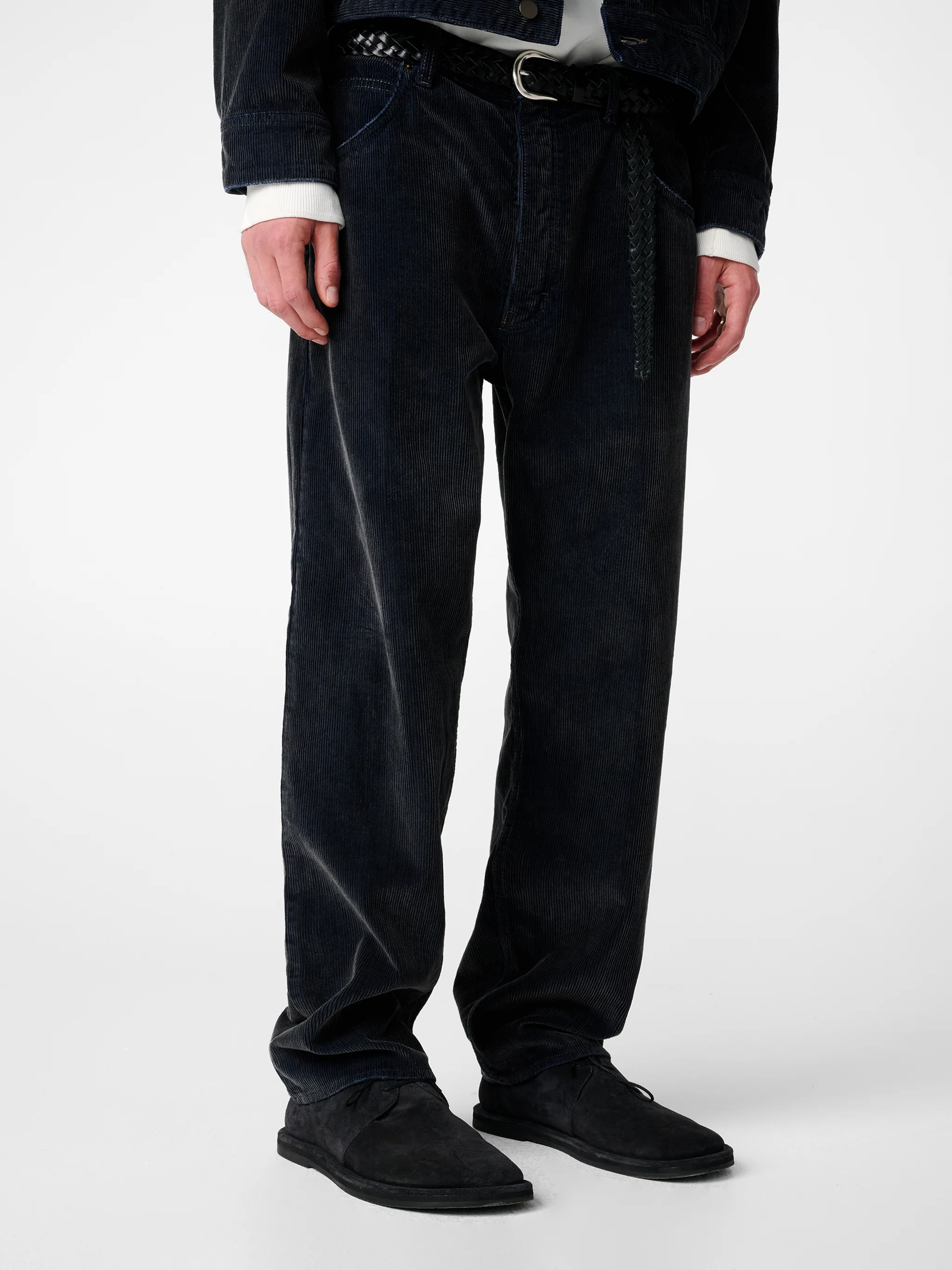 Woodstock Corduroy Straight Leg Pant in Faded Blue - Image 4