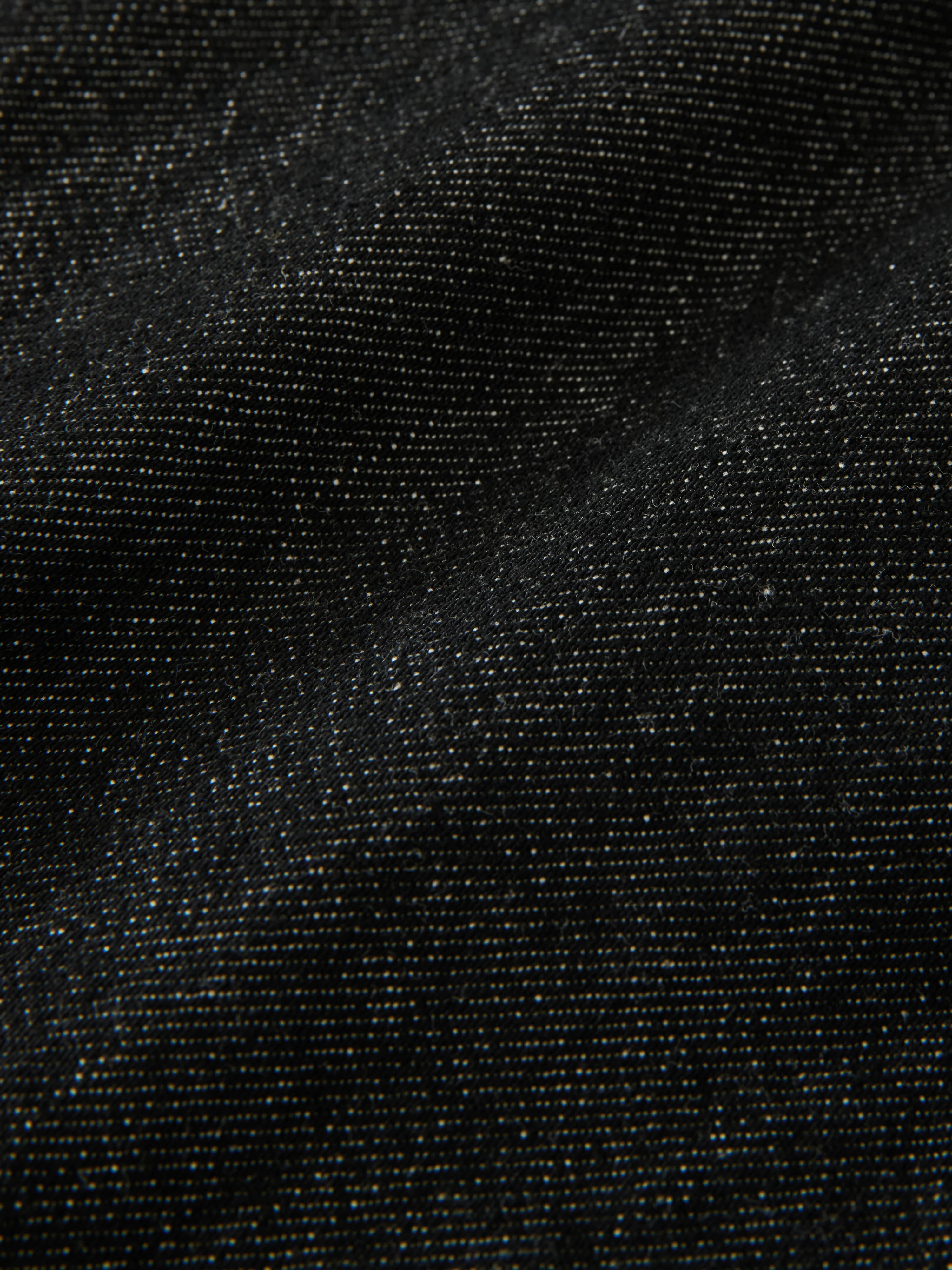 York Denim Polo Shirt in Black / White Weft - Image 10