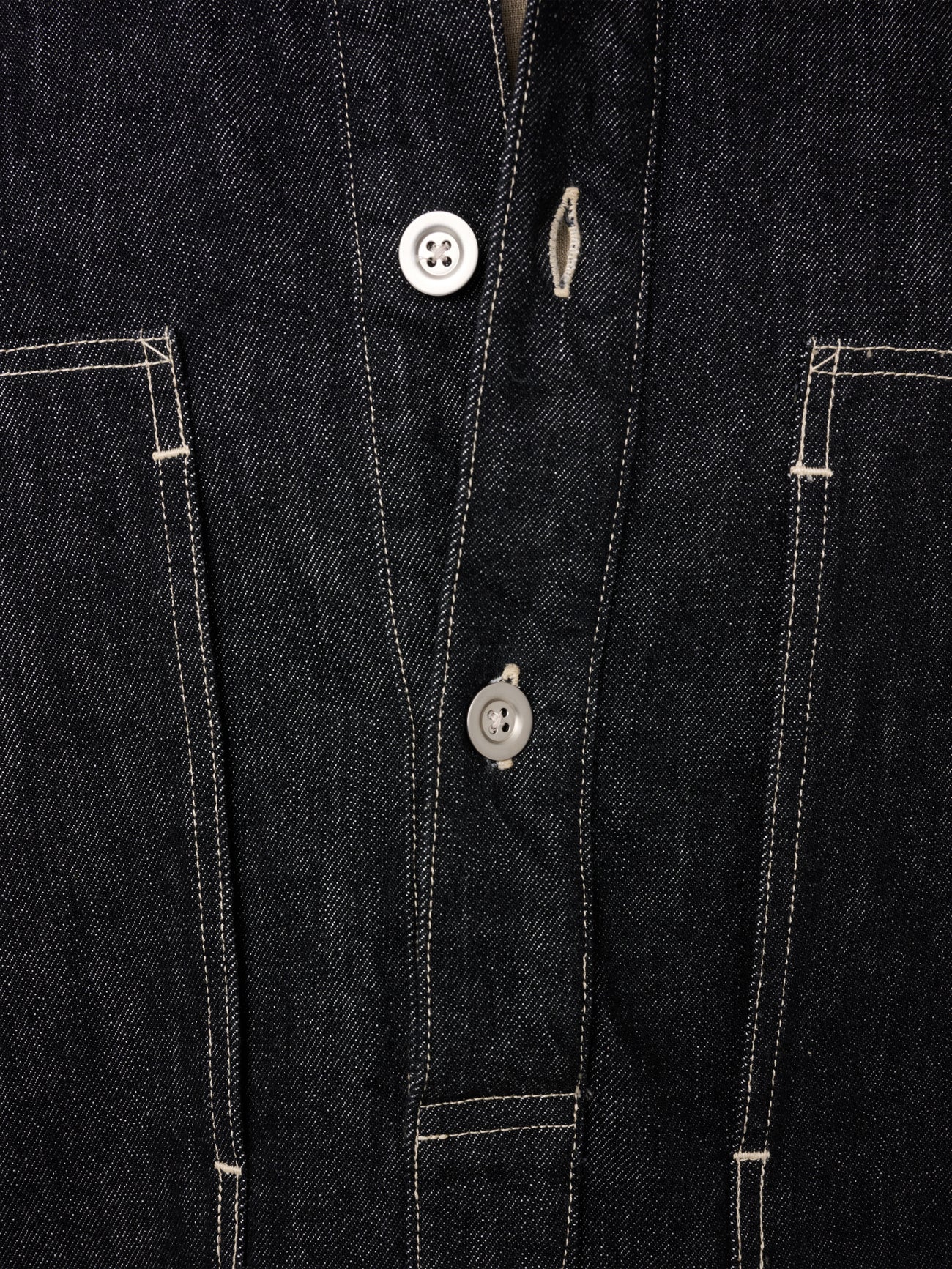 York Denim Polo Shirt in Black / White Weft - Image 8