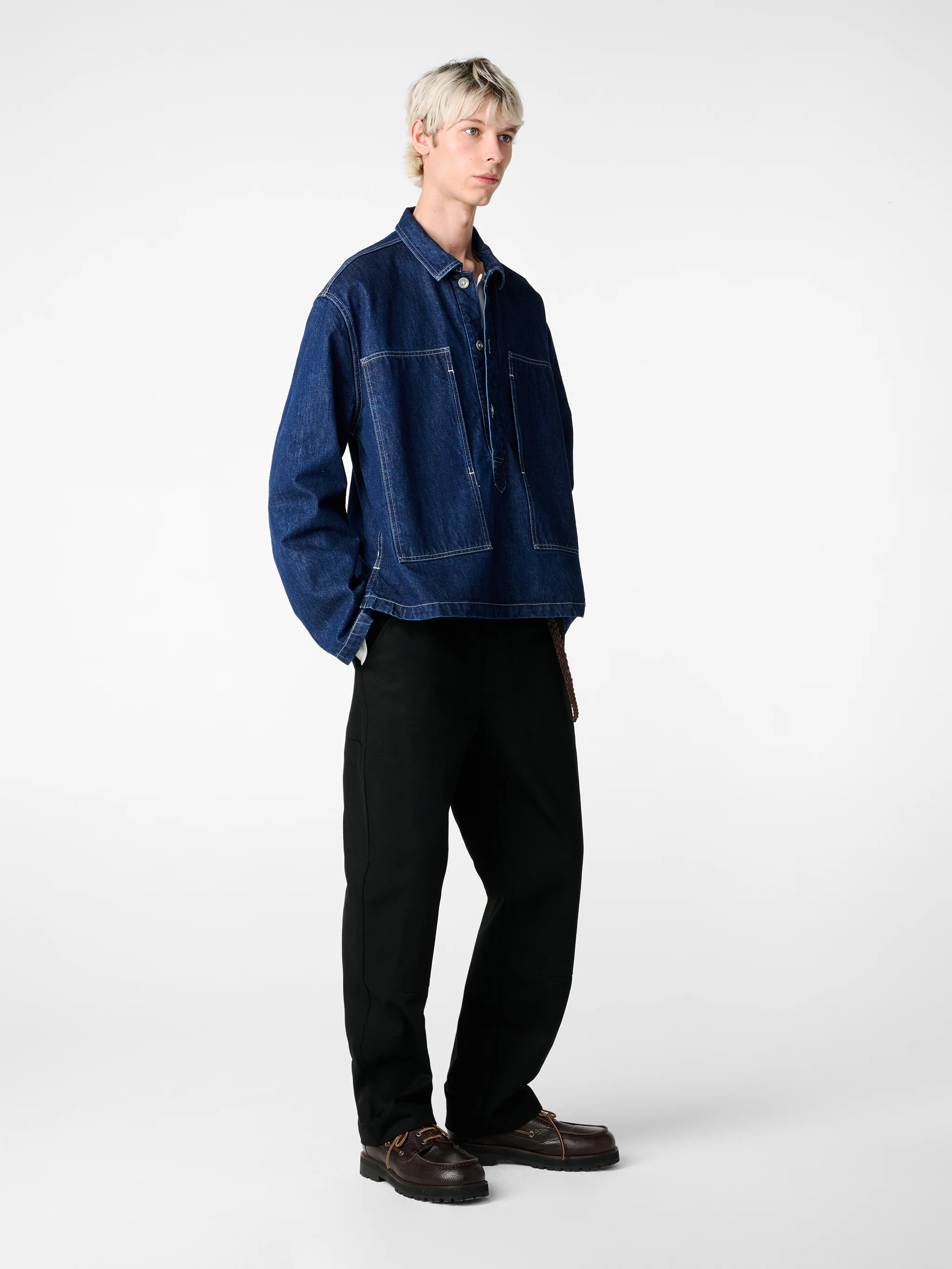 York Polo Denim Shirt in Indigo Wash - Image 3