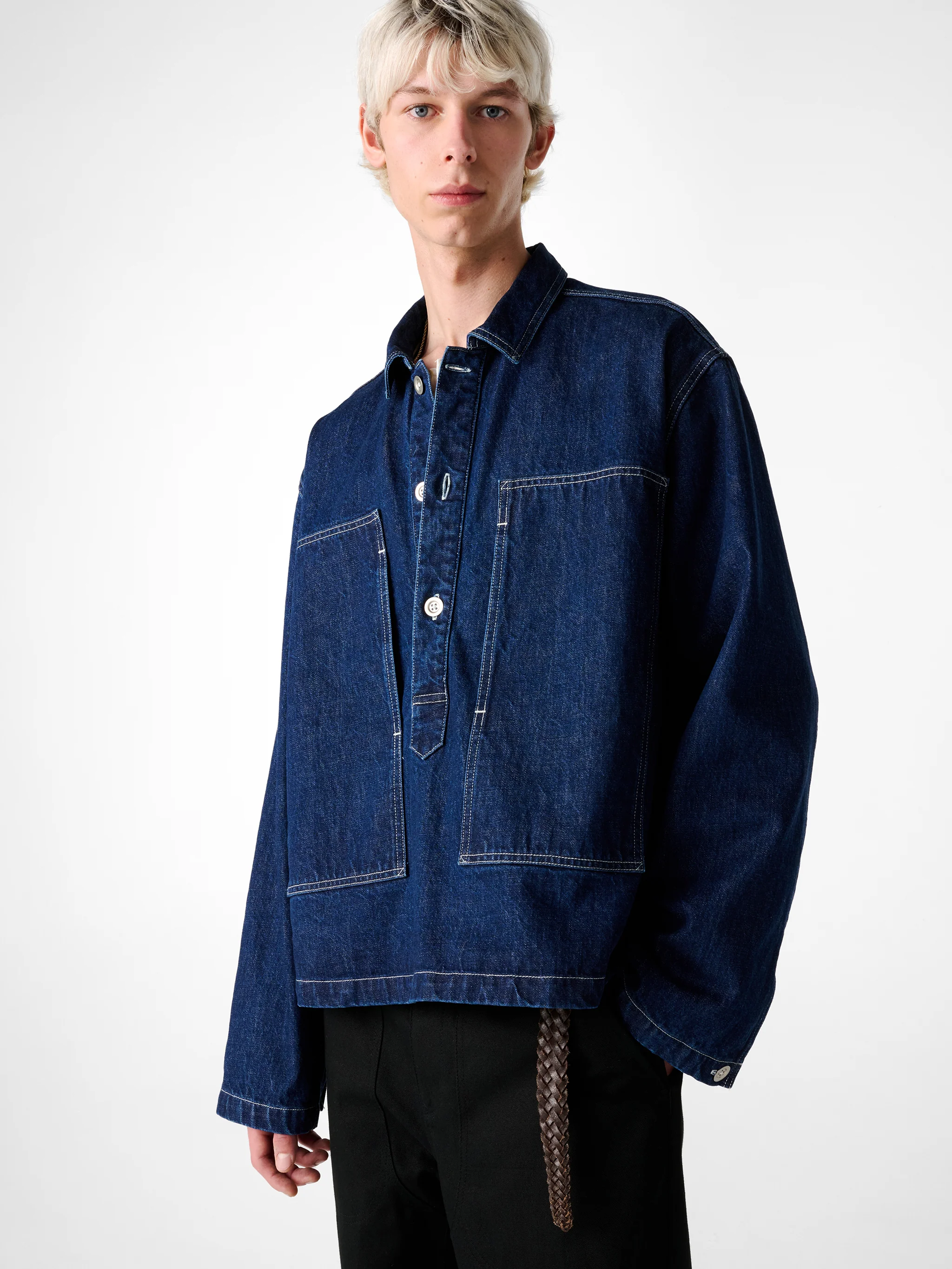 York Polo Denim Shirt in Indigo Wash - Image 5