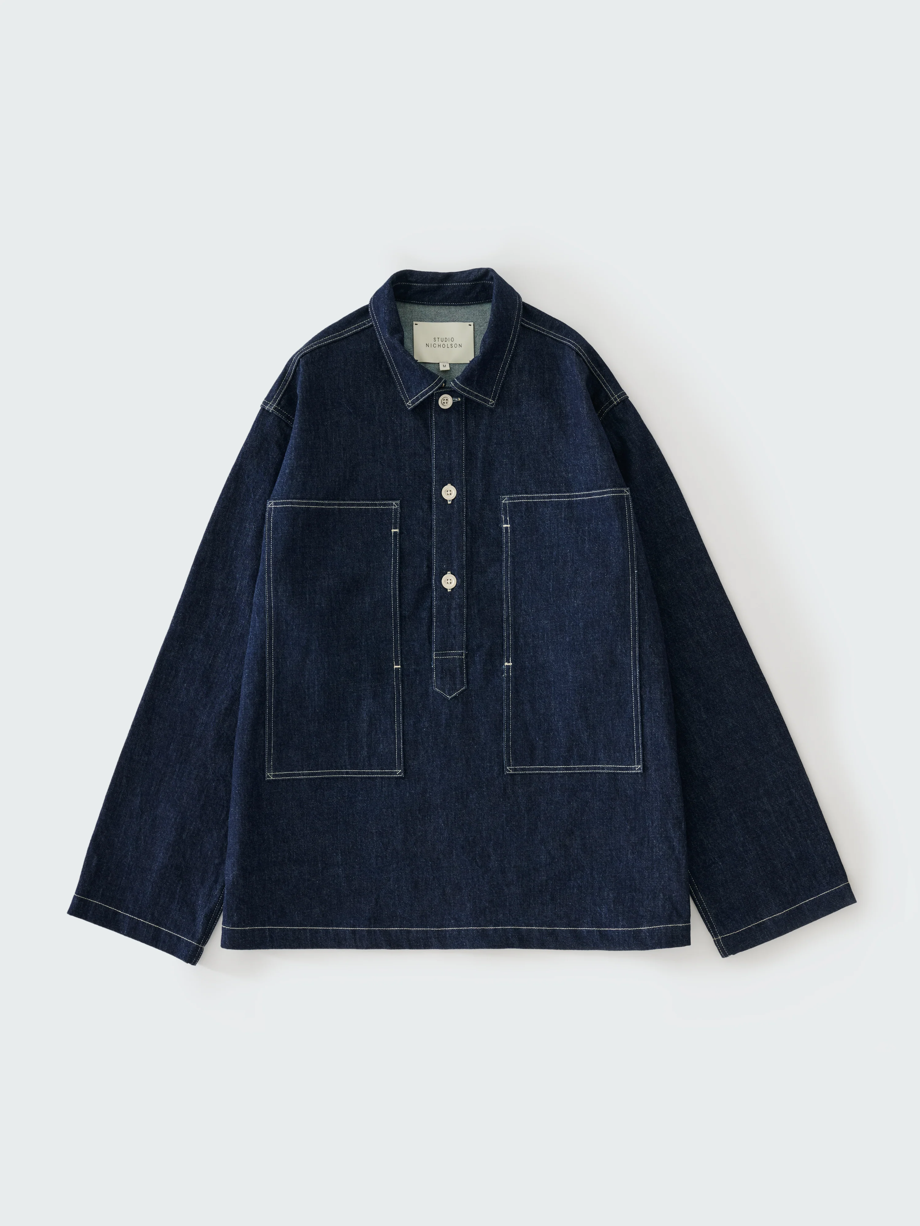 York Polo Denim Shirt in Indigo Wash - Image 8